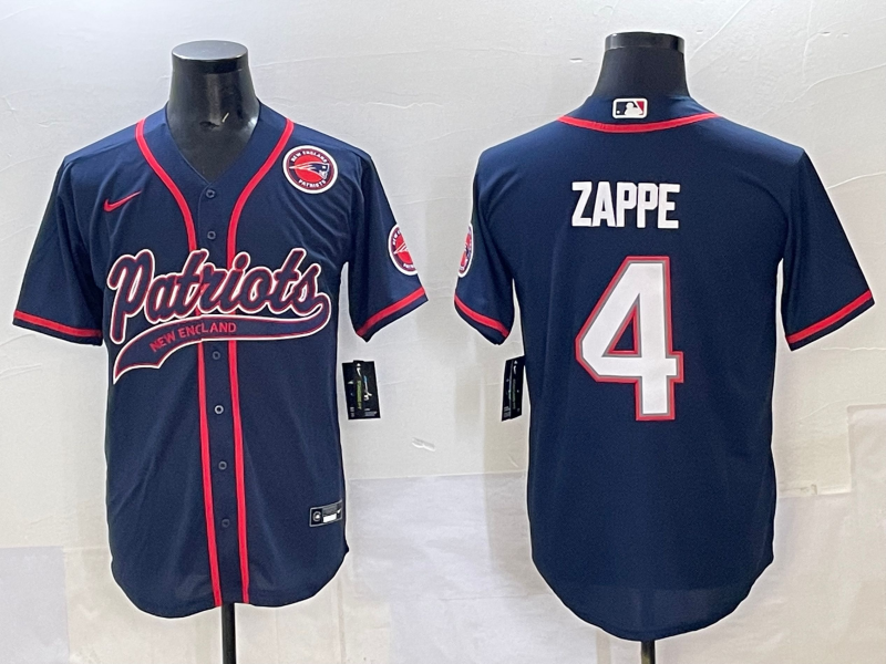Men 2025 New England Patriots #4 Zappe blue Nike NFL jersey style 9